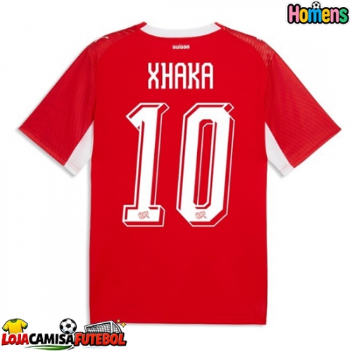 Camisa de Futebol Suíça Granit Xhaka #10 Equipamento Principal Mundo 2026 Manga Curta